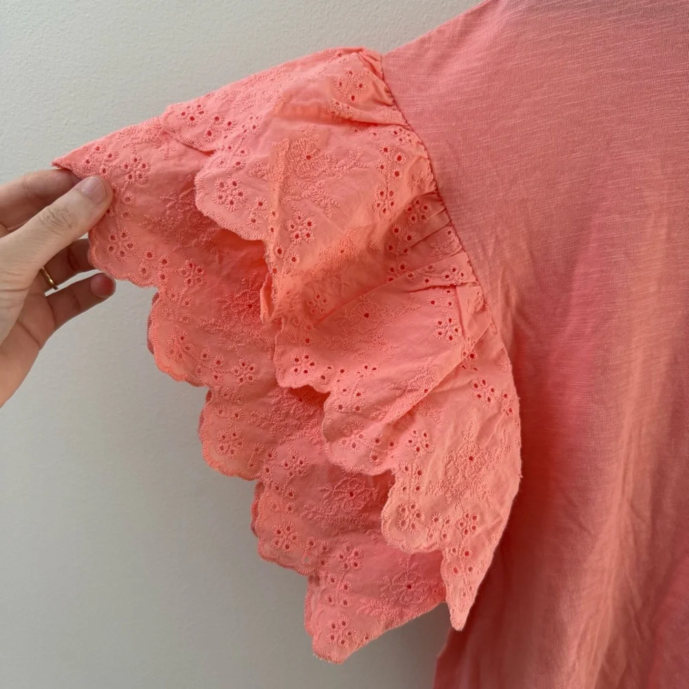 Isabel Maternity Pink Ruffle Sleeve Top - Picture 2 of 7